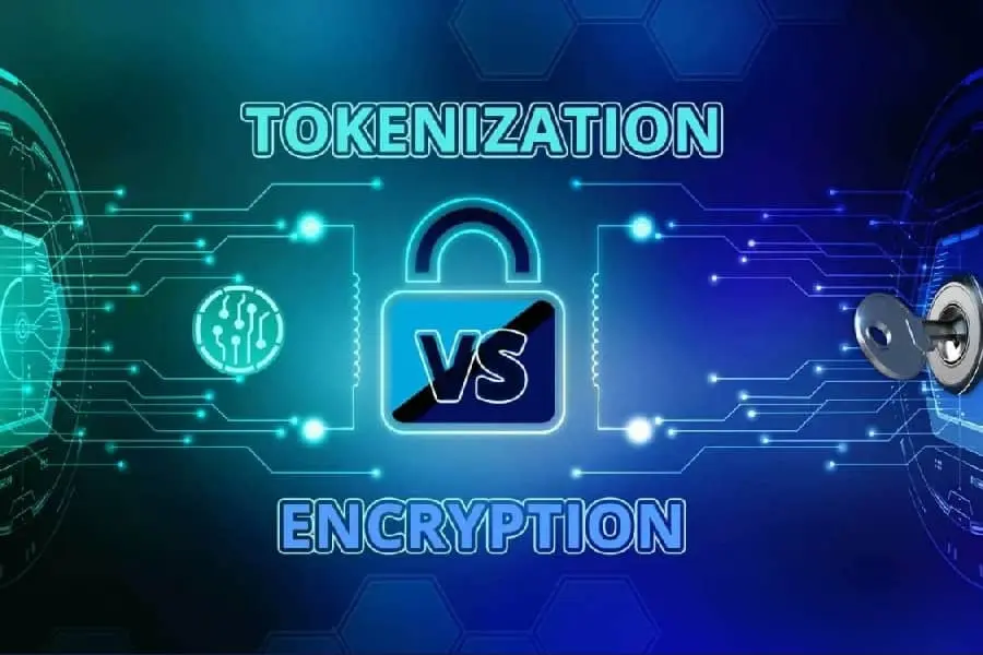 Comparison of tokenization and encryption with digital lock symbols.