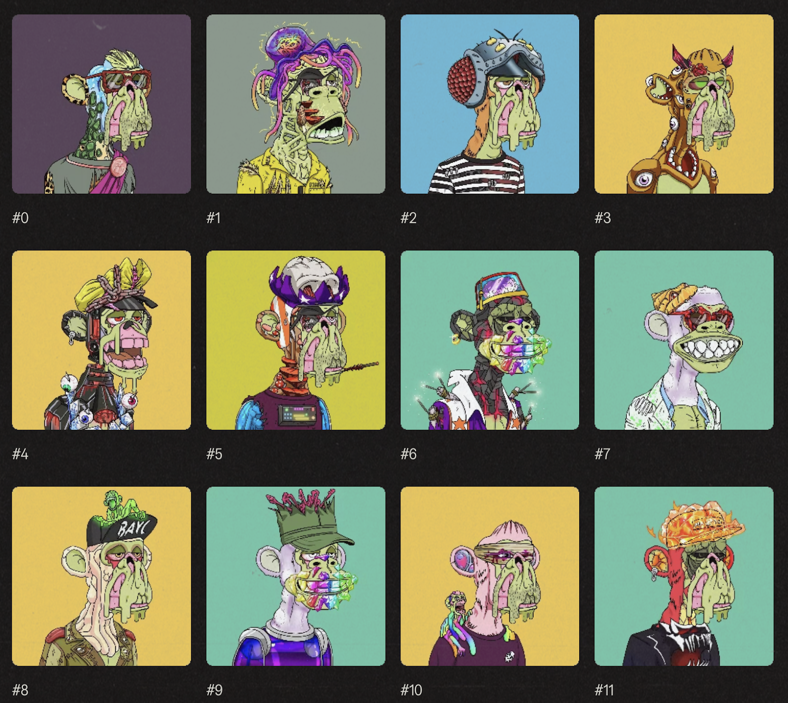Bored Ape Yacht Club NFT collection featuring unique cartoon apes