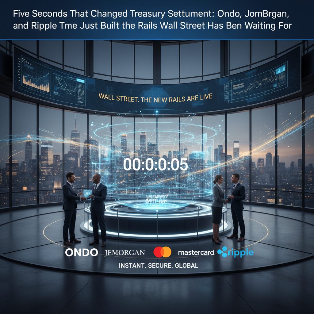 Five Seconds That Changed Treasury Settlement: Ondo, JPMorgan, Mastercard, and Ripple Just Built the Rails Wall Street Has Been Waiting For